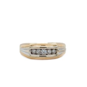 Estate Piece: 14k Two Tone Gold Diamond Men's Ring