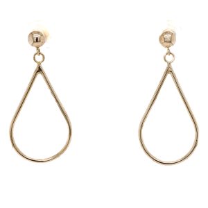 Estate Piece: 14k Yellow Gold Open Pear Dangle Earrings