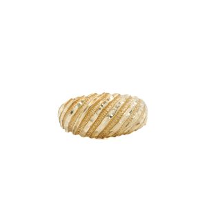 Estate Piece: 14k Yellow Gold Diamond-Cut Textured Ring