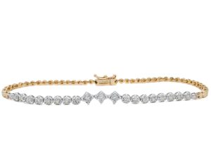 Estate Piece: 14k Two Tone Gold Diamond Bracelet