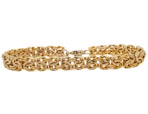 Estate Piece: 14k Yellow Gold Byzantine Bracelet 8"