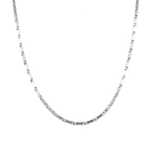 Estate Piece: 14k White Gold 20 Inch Bar Link Chain