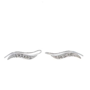 Estate Piece: 14k White Gold Diamond Ear Climbers