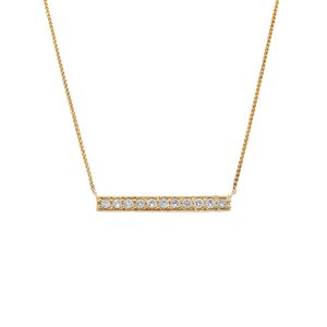 Estate Piece: 14k Yellow Gold Diamond Bar Pendant