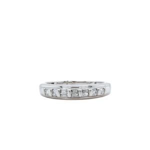 Estate Piece: 14k White Gold Diamond Baguette Band