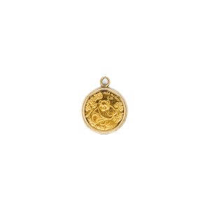 Estate Piece: 14k Yellow Gold Coin Bezel Pendant with 1992 Panda Coin