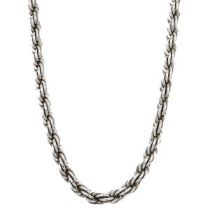 Estate Piece: Sterling Silver 24 Inch Rope Chain