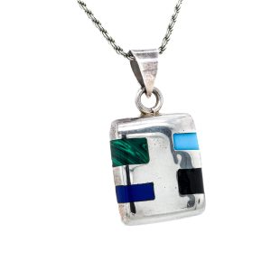 Estate Piece: Sterling Silver Enamel Pendant