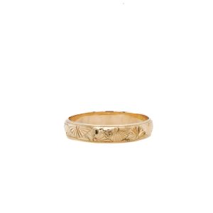 Estate Piece: 14k Yellow Gold Hand-Engraved 3.85mm Band