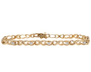 Estate Piece: 14k Yellow Gold Diamond Infinity Link Bracelet