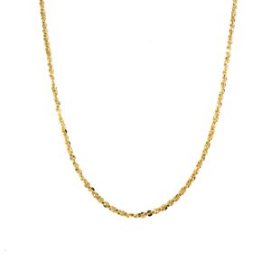 Estate Piece: 18k Yellow Gold 20 Inch Adjustable Sparkle Rope Chain
