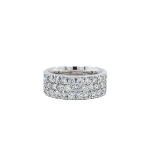 Estate Piece: 14k White Gold Diamond Three-Row Ring