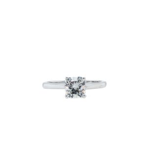 Estate Piece: Platinum Lab Grown Diamond Cushion Solitaire Engagement Ring