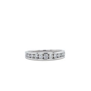 Estate Piece: 14k White Gold Diamond Channel Band