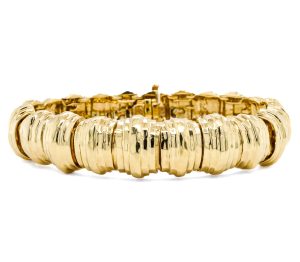 Estate Piece: 14k Yellow Gold Textured Ribbed Bracelet