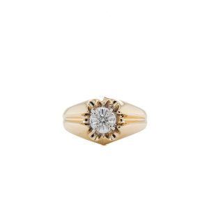 Estate Piece: 10k Two Tone Gold Illusion-Set Diamond Ring