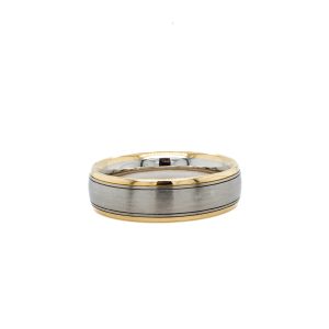 Estate Piece: Palladium and 18k Yellow Gold 6.5mm Comfort Fit Band