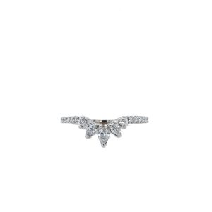 Estate Piece: 14k White Gold Diamond Contour Band