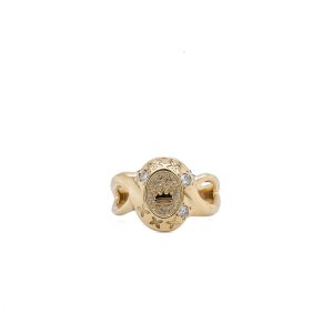 Estate Piece: 10k Yellow Gold Diamond Crown Ring