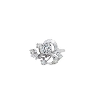 Estate Piece: 14k White Gold Diamond Vintage Cocktail Ring