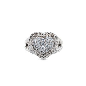 Estate Piece: Sterling Silver Cubic Zirconia Heart Ring