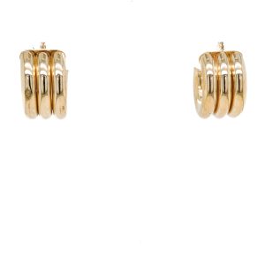 Estate Piece: 14k Yellow Gold Triple Huggie Earrings