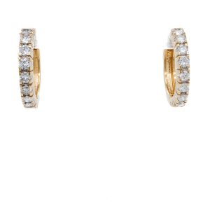 Estate Piece: 14k Yellow Gold Diamond Hoop Earrings