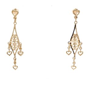 Estate Piece: 14k Yellow Gold Filigree Chandelier Earrings