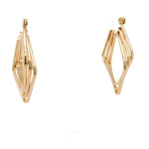 Estate Piece: 14k Yellow Gold Geometric Hoop Earrings