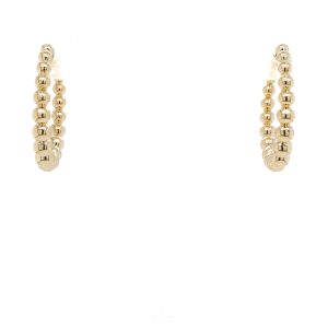 Estate Piece: 14k Yellow Gold Beaded Hoop Earrings