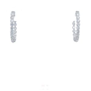 Estate Piece: 14k White Gold Diamond Inside-Out Hoop Earrings