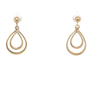 Estate Piece: 14k Yellow Gold Double Pear Dangle Earrings