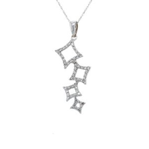 Estate Piece: 14k White Gold Diamond Drop Pendant