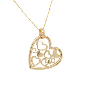 Estate Piece: 14k Yellow Gold Multi-Heart Pendant