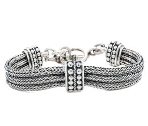Estate Piece: Sterling Silver Triple Woven Strand Bracelet