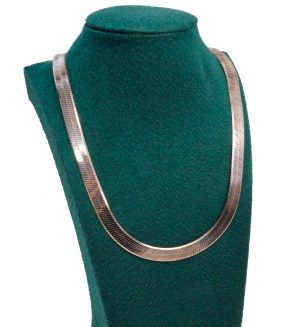 Estate Piece: Sterling Silver 28 Inch Herringbone Chain