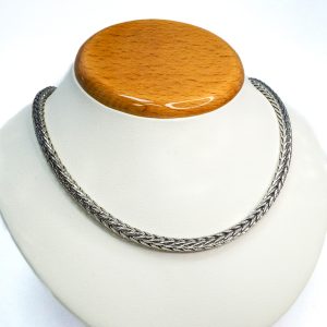 Estate Piece: Sterling Silver/Yellow Gold Plated 17.5 Inch Wheat Chain