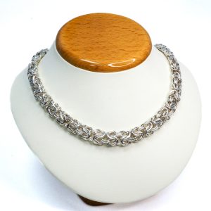 Estate Piece: Sterling Silver 18 Inch Byzantine Chain