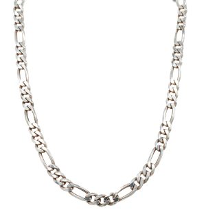 Estate Piece: Sterling Silver 20 Inch Figaro Chain