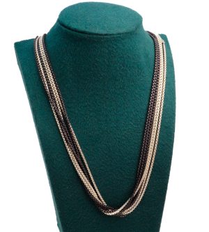 Estate Piece: David Yurman Two Tone Silver and Black Multi-Strand Necklace