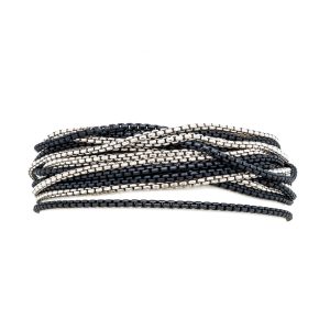 Estate Piece: David Yurman Two Tone Silver and Black Multi-Strand Bracelet