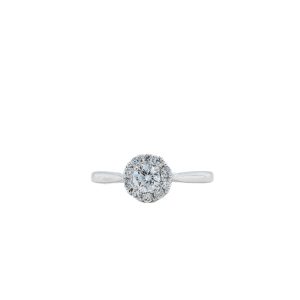 Estate Piece: 14k White Gold Diamond Halo Ring