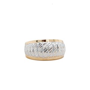 Estate Piece: 14k Two Tone Gold Textured Dome Ring