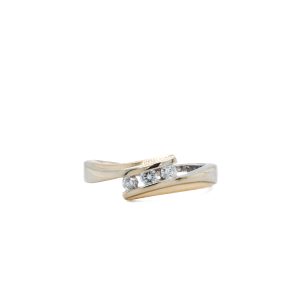 Estate Piece: 14k Two Tone Gold Diamond Bypass Ring