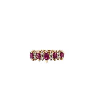 Estate Piece: 14k Yellow Gold Ruby and Diamond Ring