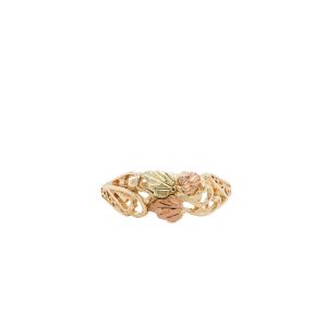 Estate Piece: 10k Tri-Tone Black Hills Gold Leaf Ring