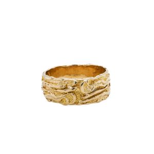 Estate Piece: 14k Yellow Gold 9mm Textured Band